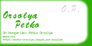 orsolya petko business card